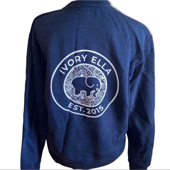 Ivory Ella navy and white crewneck - Picture 1 of 10